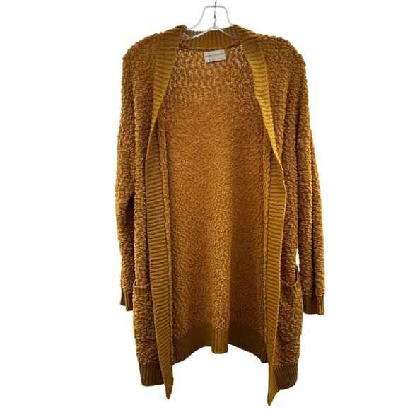 Bobbie Brooks Women's Open Front Popcorn Knit Cardigan Mustard Size Small - Picture 1 of 8